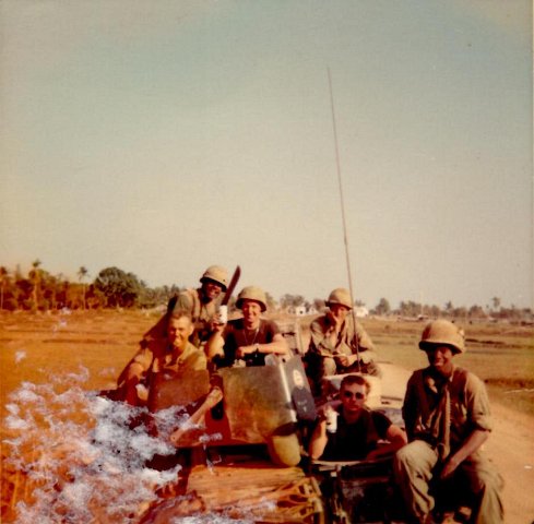 2-2 Squad left to right unknwn, Jimmy Robinson, Henry Fugate in Turret, Bill Sable driver, Joe Williams  in front of Bill